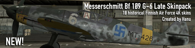 11 Historical Finnish Air Force Messerschmitt Bf 109 G-6 Late 4K skins.